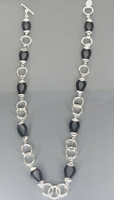 Silver Leather Necklace